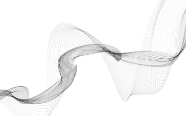 Beyaz zemin üzerinde tek renkli dalga çizgileri olan soyut bir arkaplan. Modern teknoloji arka planı.