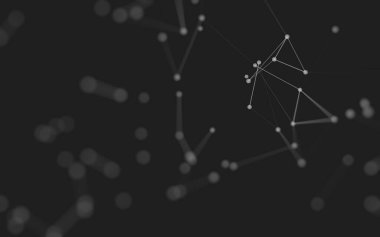 3d soyut arkaplan. Çokgen şekilli molekül teknolojisi, noktaları ve çizgileri birleştiriyor. Bağlantı yapısı. Büyük veri görselleştirmesi. 3d arkaplan. 