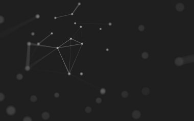 3d soyut arkaplan. Çokgen şekilli molekül teknolojisi, noktaları ve çizgileri birleştiriyor. Bağlantı yapısı. Büyük veri görselleştirmesi. 3d arkaplan. 