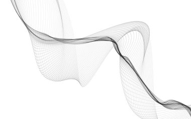 Beyaz zemin üzerinde tek renkli dalga çizgileri olan soyut bir arkaplan. Modern teknoloji arka planı.