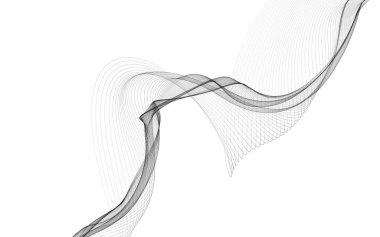 Beyaz zemin üzerinde tek renkli dalga çizgileri olan soyut bir arkaplan. Modern teknoloji arka planı.