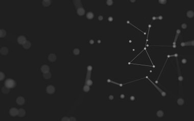 3d soyut arkaplan. Çokgen şekilli molekül teknolojisi, noktaları ve çizgileri birleştiriyor. Bağlantı yapısı. Büyük veri görselleştirmesi. 3d arkaplan. 