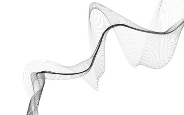 Beyaz zemin üzerinde tek renkli dalga çizgileri olan soyut bir arkaplan. Modern teknoloji arka planı.