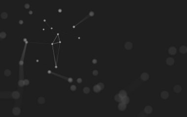 3d soyut arkaplan. Çokgen şekilli molekül teknolojisi, noktaları ve çizgileri birleştiriyor. Bağlantı yapısı. Büyük veri görselleştirmesi. 3d arkaplan. 