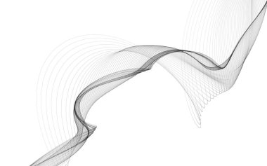 Beyaz zemin üzerinde tek renkli dalga çizgileri olan soyut bir arkaplan. Modern teknoloji arka planı.