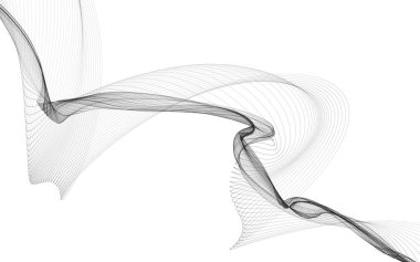 Beyaz zemin üzerinde tek renkli dalga çizgileri olan soyut bir arkaplan. Modern teknoloji arka planı.