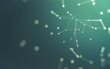 3d soyut arkaplan. Çokgen şekilli molekül teknolojisi, noktaları ve çizgileri birleştiriyor. Bağlantı yapısı. Büyük veri görselleştirmesi. 3d arkaplan.