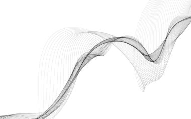 Beyaz zemin üzerinde tek renkli dalga çizgileri olan soyut bir arkaplan. Modern teknoloji arka planı.