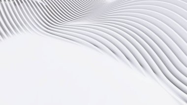 Soyut Eğri Şekiller. Beyaz Dairesel Arkaplan. Soyut arkaplan. 3d illüstrasyon