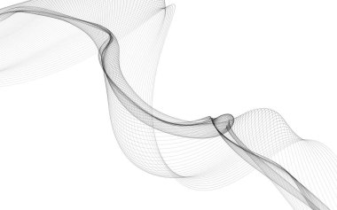 Beyaz zemin üzerinde tek renkli dalga çizgileri olan soyut bir arkaplan. Modern teknoloji arka planı.