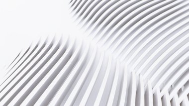 Soyut Eğri Şekiller. Beyaz Dairesel Arkaplan. Soyut arkaplan. 3d illüstrasyon