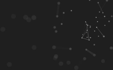 3d soyut arkaplan. Çokgen şekilli molekül teknolojisi, noktaları ve çizgileri birleştiriyor. Bağlantı yapısı. Büyük veri görselleştirmesi. 3d arkaplan. 