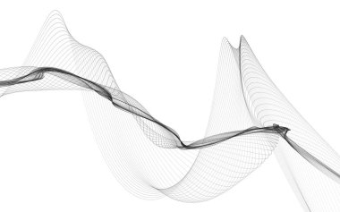 Beyaz zemin üzerinde tek renkli dalga çizgileri olan soyut bir arkaplan. Modern teknoloji arka planı.