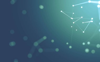 3d soyut arkaplan. Çokgen şekilli molekül teknolojisi, noktaları ve çizgileri birleştiriyor. Bağlantı yapısı. Büyük veri görselleştirmesi. 3d arkaplan.