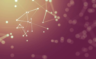 3d soyut arkaplan. Çokgen şekilli molekül teknolojisi, noktaları ve çizgileri birleştiriyor. Bağlantı yapısı. Büyük veri görselleştirmesi. 3d arkaplan.