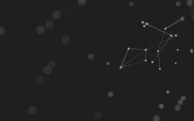 3d soyut arkaplan. Çokgen şekilli molekül teknolojisi, noktaları ve çizgileri birleştiriyor. Bağlantı yapısı. Büyük veri görselleştirmesi. 3d arkaplan. 