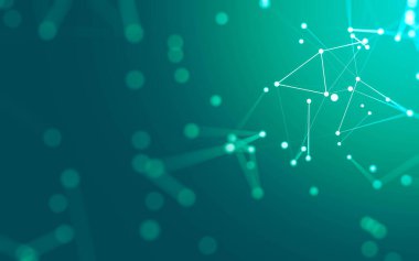 3d soyut arkaplan. Çokgen şekilli molekül teknolojisi, noktaları ve çizgileri birleştiriyor. Bağlantı yapısı. Büyük veri görselleştirmesi. 3d arkaplan.