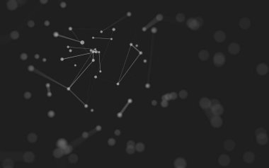 3d soyut arkaplan. Çokgen şekilli molekül teknolojisi, noktaları ve çizgileri birleştiriyor. Bağlantı yapısı. Büyük veri görselleştirmesi. 3d arkaplan. 