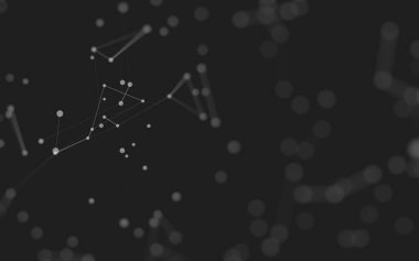 3d soyut arkaplan. Çokgen şekilli molekül teknolojisi, noktaları ve çizgileri birleştiriyor. Bağlantı yapısı. Büyük veri görselleştirmesi. 3d arkaplan. 