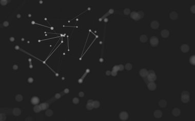 3d soyut arkaplan. Çokgen şekilli molekül teknolojisi, noktaları ve çizgileri birleştiriyor. Bağlantı yapısı. Büyük veri görselleştirmesi. 3d arkaplan. 