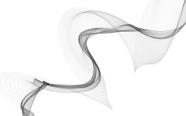 Beyaz zemin üzerinde tek renkli dalga çizgileri olan soyut bir arkaplan. Modern teknoloji arka planı.