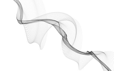 Beyaz zemin üzerinde tek renkli dalga çizgileri olan soyut bir arkaplan. Modern teknoloji arka planı.