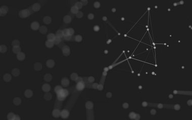 3d soyut arkaplan. Çokgen şekilli molekül teknolojisi, noktaları ve çizgileri birleştiriyor. Bağlantı yapısı. Büyük veri görselleştirmesi. 3d arkaplan. 