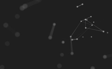 3d soyut arkaplan. Çokgen şekilli molekül teknolojisi, noktaları ve çizgileri birleştiriyor. Bağlantı yapısı. Büyük veri görselleştirmesi. 3d arkaplan. 