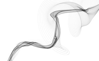 Beyaz zemin üzerinde tek renkli dalga çizgileri olan soyut bir arkaplan. Modern teknoloji arka planı.