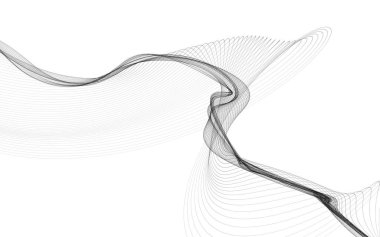 Beyaz zemin üzerinde tek renkli dalga çizgileri olan soyut bir arkaplan. Modern teknoloji arka planı.