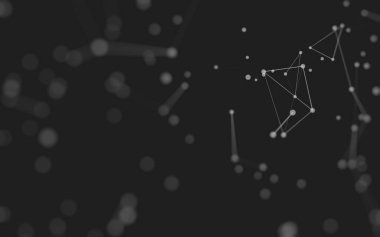 3d soyut arkaplan. Çokgen şekilli molekül teknolojisi, noktaları ve çizgileri birleştiriyor. Bağlantı yapısı. Büyük veri görselleştirmesi. 3d arkaplan. 