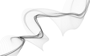 Beyaz zemin üzerinde tek renkli dalga çizgileri olan soyut bir arkaplan. Modern teknoloji arka planı.