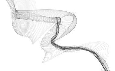 Beyaz zemin üzerinde tek renkli dalga çizgileri olan soyut bir arkaplan. Modern teknoloji arka planı.