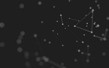 3d soyut arkaplan. Çokgen şekilli molekül teknolojisi, noktaları ve çizgileri birleştiriyor. Bağlantı yapısı. Büyük veri görselleştirmesi. 3d arkaplan. 