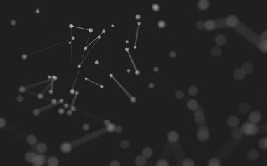 3d soyut arkaplan. Çokgen şekilli molekül teknolojisi, noktaları ve çizgileri birleştiriyor. Bağlantı yapısı. Büyük veri görselleştirmesi. 3d arkaplan. 