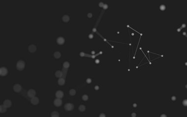 3d soyut arkaplan. Çokgen şekilli molekül teknolojisi, noktaları ve çizgileri birleştiriyor. Bağlantı yapısı. Büyük veri görselleştirmesi. 3d arkaplan. 