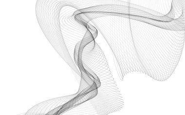 Beyaz zemin üzerinde tek renkli dalga çizgileri olan soyut bir arkaplan. Modern teknoloji arka planı.