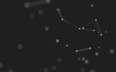 3d soyut arkaplan. Çokgen şekilli molekül teknolojisi, noktaları ve çizgileri birleştiriyor. Bağlantı yapısı. Büyük veri görselleştirmesi. 3d arkaplan. 