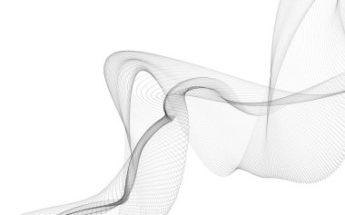 Beyaz zemin üzerinde tek renkli dalga çizgileri olan soyut bir arkaplan. Modern teknoloji arka planı.