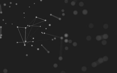 3d soyut arkaplan. Çokgen şekilli molekül teknolojisi, noktaları ve çizgileri birleştiriyor. Bağlantı yapısı. Büyük veri görselleştirmesi. 3d arkaplan. 