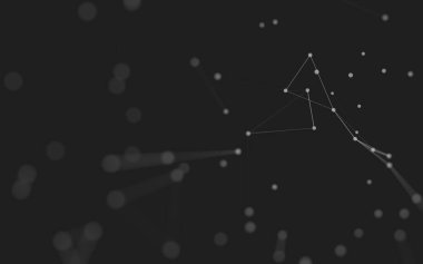 3d soyut arkaplan. Çokgen şekilli molekül teknolojisi, noktaları ve çizgileri birleştiriyor. Bağlantı yapısı. Büyük veri görselleştirmesi. 3d arkaplan. 