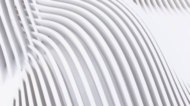 Soyut Eğri Şekiller. Beyaz Dairesel Arkaplan. Soyut arkaplan. 3d illüstrasyon