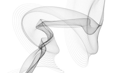 Beyaz zemin üzerinde tek renkli dalga çizgileri olan soyut bir arkaplan. Modern teknoloji arka planı.