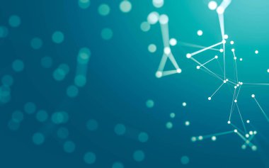 3d soyut arkaplan. Çokgen şekilli molekül teknolojisi, noktaları ve çizgileri birleştiriyor. Bağlantı yapısı. Büyük veri görselleştirmesi. 3d arkaplan. 