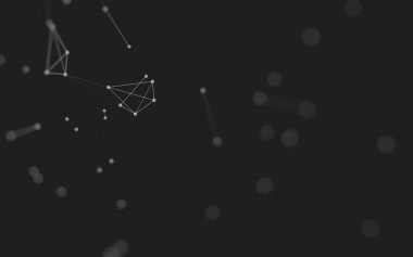 3d soyut arkaplan. Çokgen şekilli molekül teknolojisi, noktaları ve çizgileri birleştiriyor. Bağlantı yapısı. Büyük veri görselleştirmesi. 3d arkaplan. 