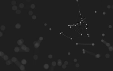 3d soyut arkaplan. Çokgen şekilli molekül teknolojisi, noktaları ve çizgileri birleştiriyor. Bağlantı yapısı. Büyük veri görselleştirmesi. 3d arkaplan. 