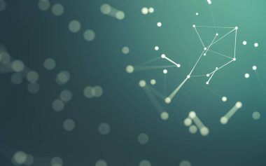 3d soyut arkaplan. Çokgen şekilli molekül teknolojisi, noktaları ve çizgileri birleştiriyor. Bağlantı yapısı. Büyük veri görselleştirmesi. 3d arkaplan.