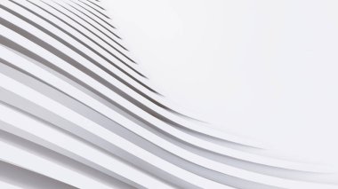 Soyut Eğri Şekiller. Beyaz Dairesel Arkaplan. Soyut arkaplan. 3d illüstrasyon