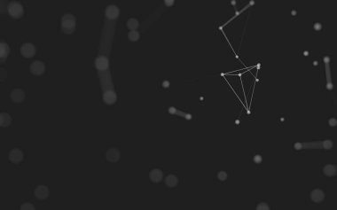 3d soyut arkaplan. Çokgen şekilli molekül teknolojisi, noktaları ve çizgileri birleştiriyor. Bağlantı yapısı. Büyük veri görselleştirmesi. 3d arkaplan. 