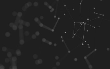 3d soyut arkaplan. Çokgen şekilli molekül teknolojisi, noktaları ve çizgileri birleştiriyor. Bağlantı yapısı. Büyük veri görselleştirmesi. 3d arkaplan. 